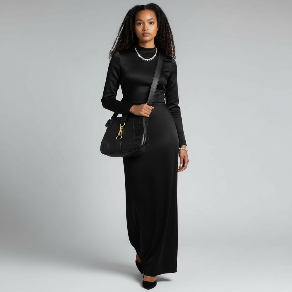 Coach Vintage Black Smooth Leather Shoulder Bag - S2‎